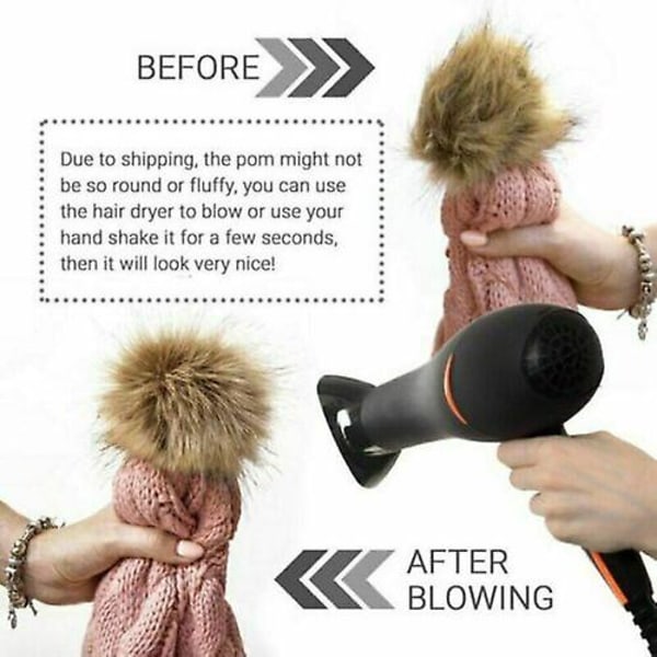 Nyfödd Baby Pojkflicka Dubbel Päls Pom Pom Hatt Vinter Varm Stickad Bobble Beanie Pink Kids(0-3Y)