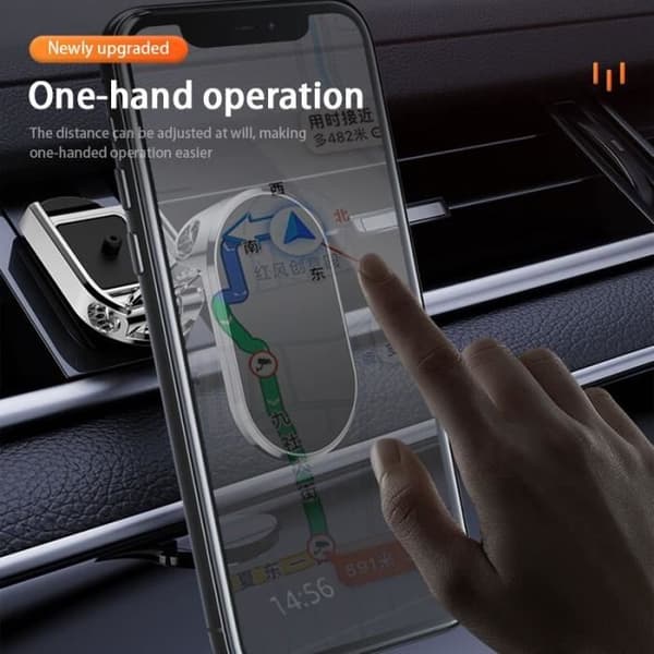 Sammenfoldelig magnetisk biltelefonholder med GPS til iPhone 13 12 Samsung Sort