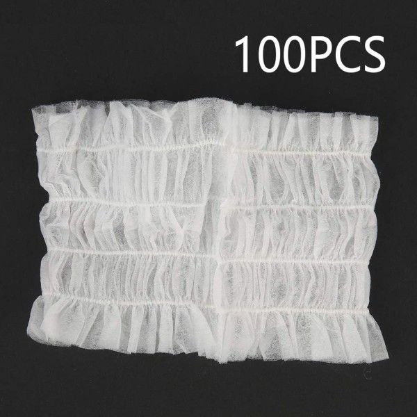 100 st Engångs elastiska hårinpackningar Mjuka icke-vävda pannband Hudvård Hårtillbehör för spasalongsmakeup, vit