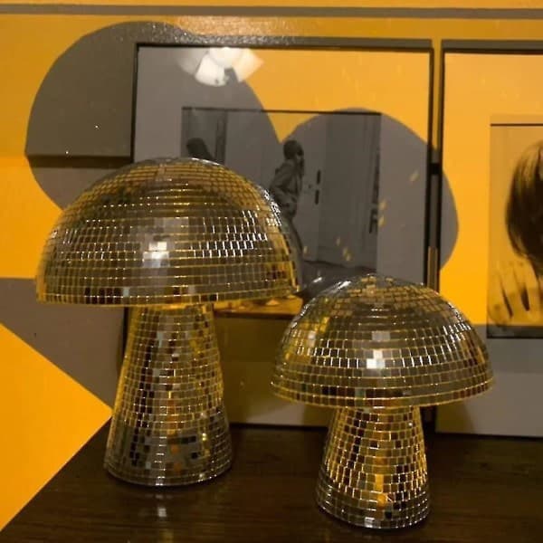 Ny sopp-discokule reflekterende speilkule for bryllup, fest, rom, bardekorasjon
