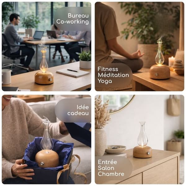 Zen'Arôme Aurora Nebuliserande eterisk oljediffusor - Kalldiffusion - Idealisk för aromaterapi - Justerbar effekt