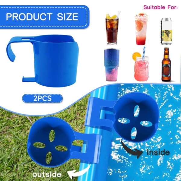 Multifunktionel poolopbevaring poolkant kopholder ramme pools drikkevareopbevaringsholder