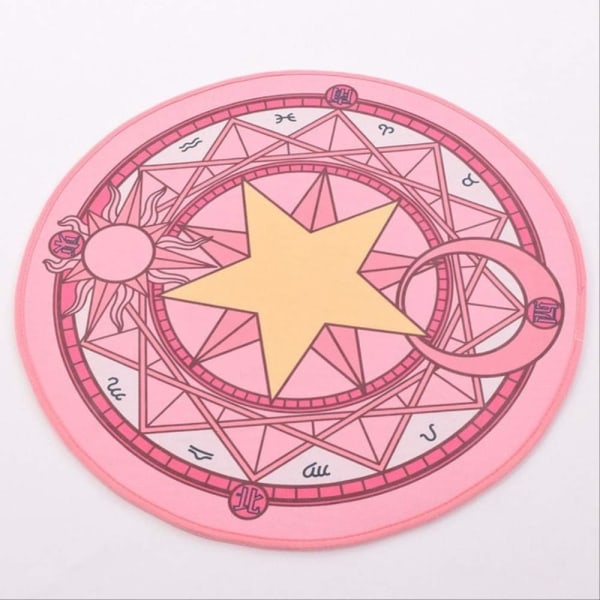 Tæppe, cosplay Anime Cardcaptor Sakura Cosplay rekvisitter Clow Tarot Card Rundt tæppe Tæppe Festtilbehør Måtter 80 cm Gul Stjerne