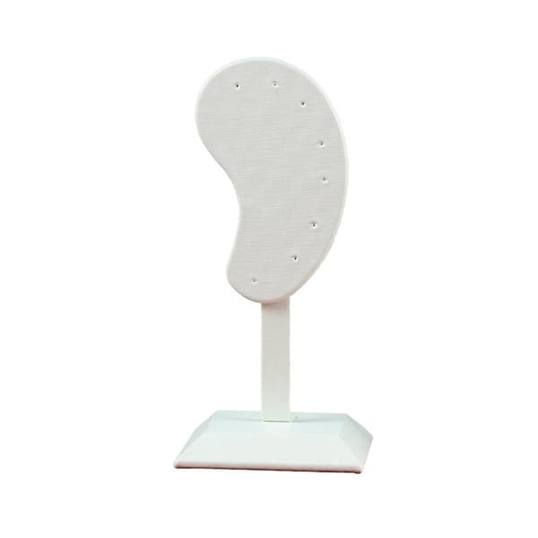 Øreringe Display Stand Multifunktionel Øre-formet Let at Stikke Flannel Øreringe Holder Organizer til Øreringe White