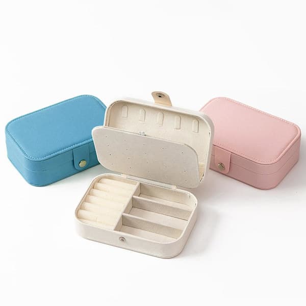 Simpel Premium Organizer Ørering Halskæde Ring Organizer Tilbehør Dobbelt Skuffe Bærbare Æsker V2w1 Hvid One size White One size