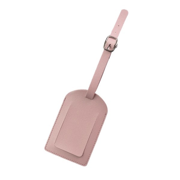 1 boardingkort, bagagemærke i læder PU, 7x11cm, pink