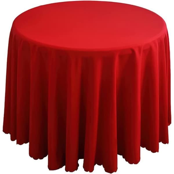 Rund duk - 160 cm - Rød - Kan vaskes i maskin - Slitesterk polyester
