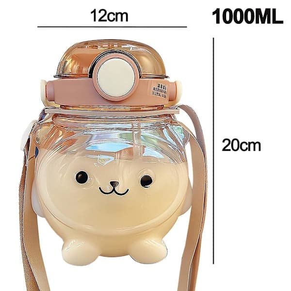 Kawaii Vattenflaska Stor Kapacitet Vattenflaska Portabel Sportvattenflaska qd kaffe coffee