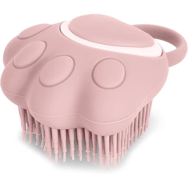 Silikonborste för hund/katt - Massage- och schampodispenser - Skonsam och effektiv pälsvård - Ergonomisk design