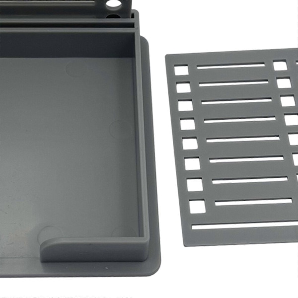 Hållare för självhäftande lappar med stencil, mall för självhäftande lappar för kontor, skrivbord, hem, svart Grey 9.5cmx9.5cm