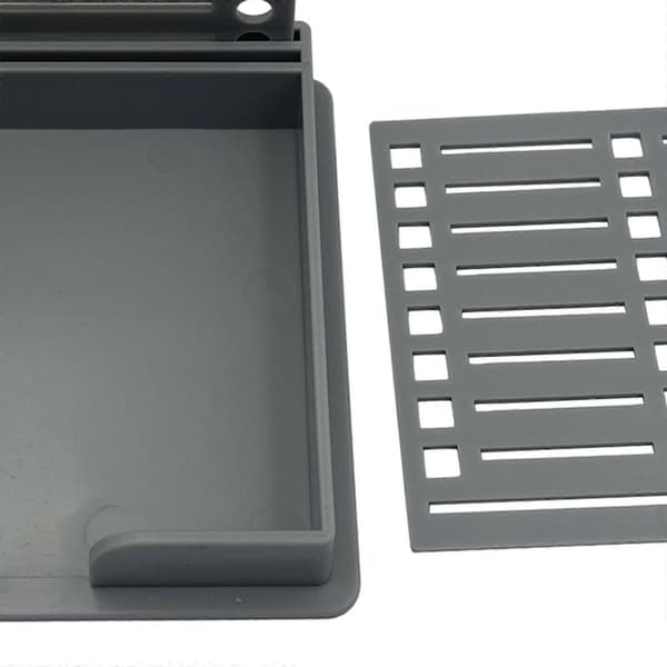 Sticky Note Holder med Stencil Sticky Note Skabelon til Kontorbord Hjem Grey 9.5cmx9.5cm