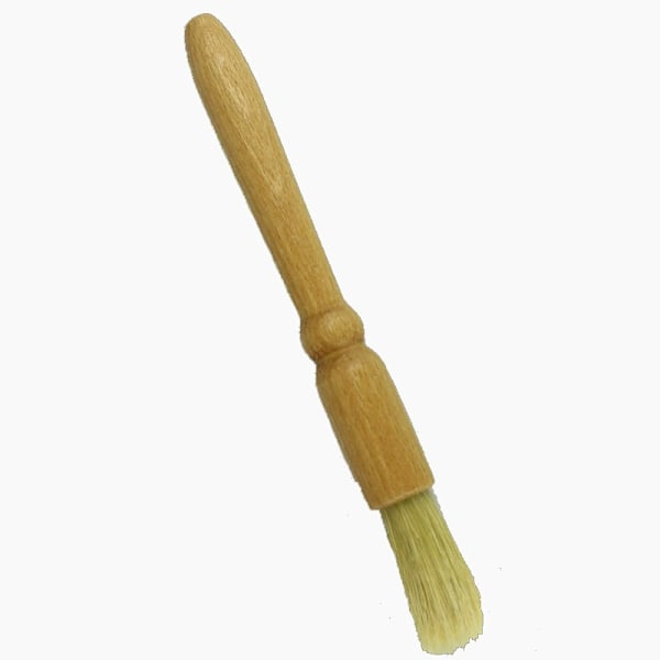 Bakpensel i Trä - Pensel för Pensling - Idealisk för Applicering av Oljor, Glasyrer, Mjölk och Äggula - 2cm x 2cm x 19cm