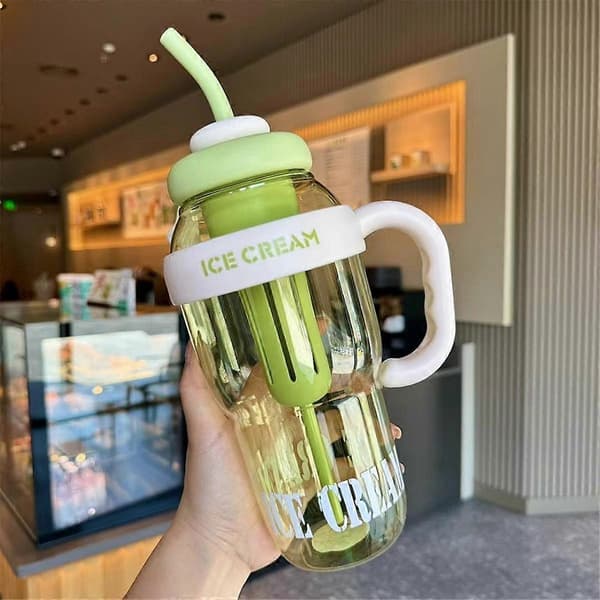 Ny 1300 ml bärbar sugrörsvattenkopp Sportvattenflaska Utomhus Resekaffekopp Löpning Ridning Ca