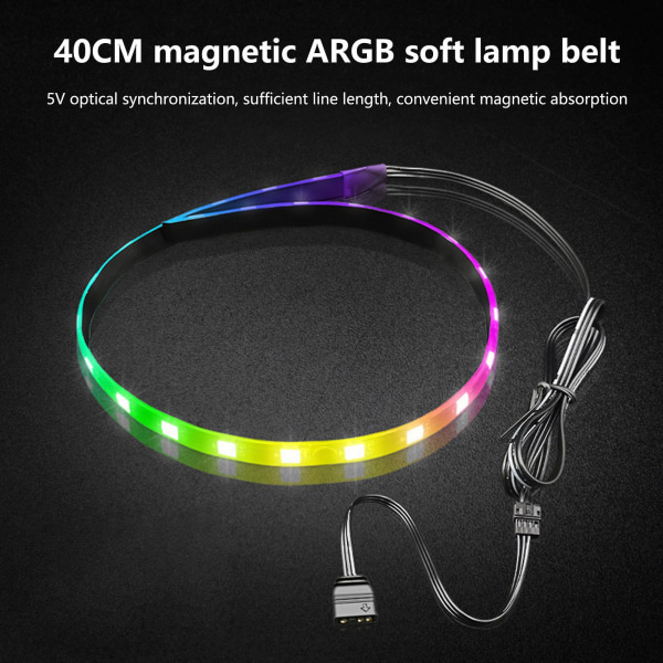 COOLMOON LED-lysstripe magnetisk 40 cm PC-datamaskinveske RGB-lysstang med 4Pin RGB/5V ARGB C