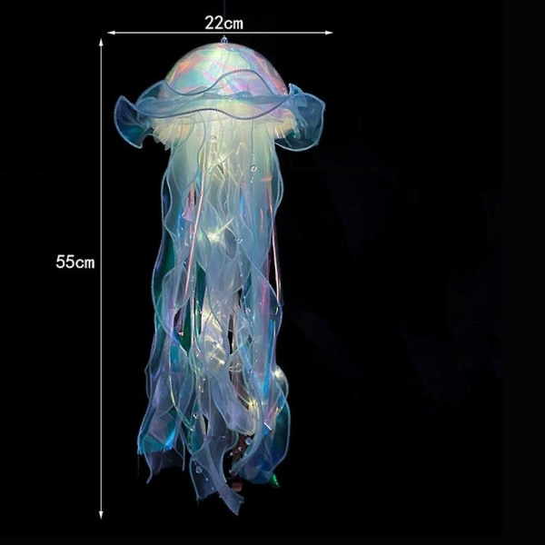 Jellyfish Lampe, Bærbar Blomsterlampe, Jellyfish Lanterne, Flimmer Rum Atmosfære Dekoration Lampe, Soveværelse Nattelys Green