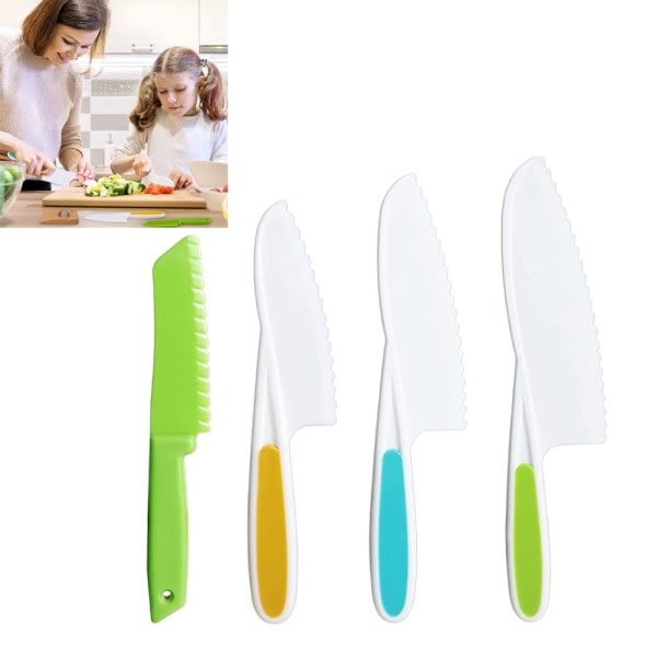 Køkkenknive til børn - til at skære og tilberede frugt eller grøntsager Set of 4