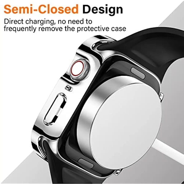 Vanntett etui for Apple Watch 7 8 9 45mm 41mm skjermbeskytter Glass+ deksel Bumper Herdet iWatch 5 SE 6 44mm 40mm Tilbehør Clear Series 7 8 9 45mm