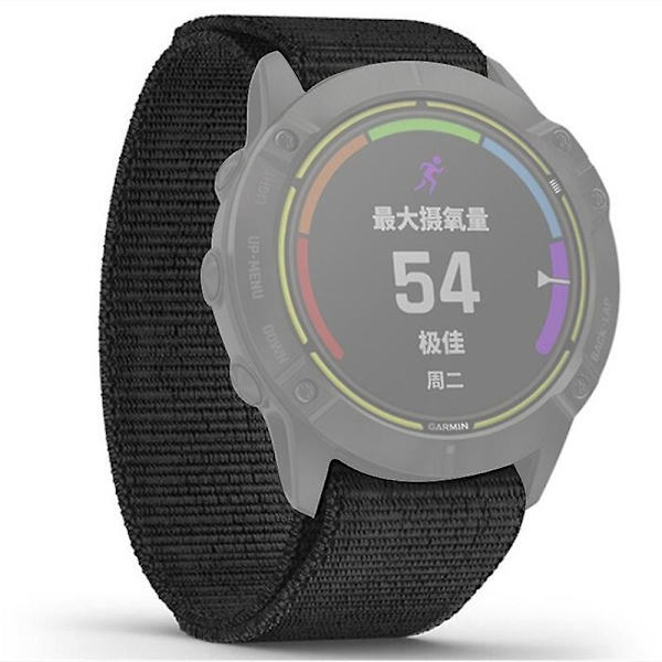 26 mm:n Nylon-kellohihna Garmin Fenix 6X/Fenix 6X Pro/Fenix 5X Plus -malleille Black Other Smartwatch Models