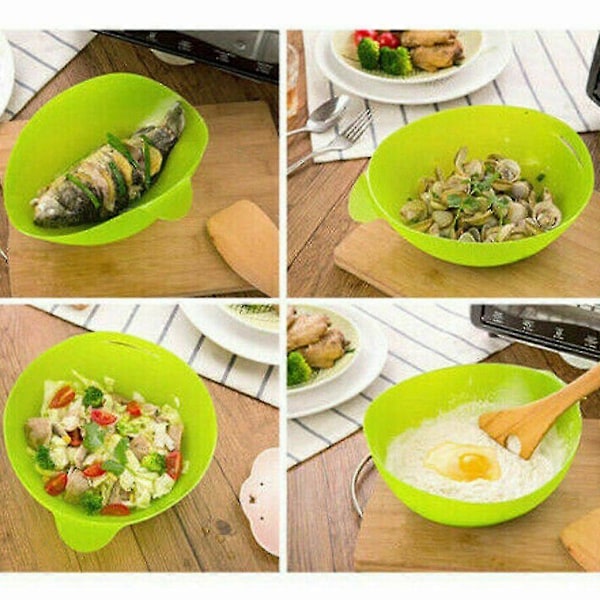 2x Silikon Brödbakform, Vikbar Skål, Ångkokningsskål för Fisk, Bakning Blandning Silikon Mikrovågsskål
