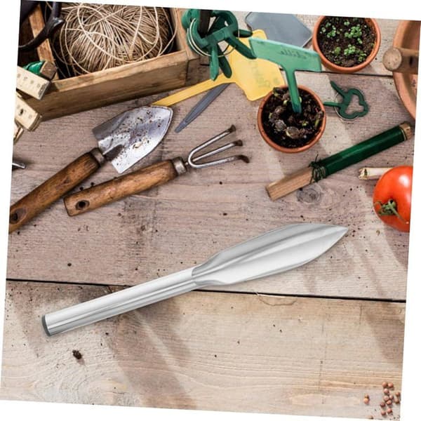 Hageredskaper: spiss håndspade, håndspade, sølv, rustfritt stål