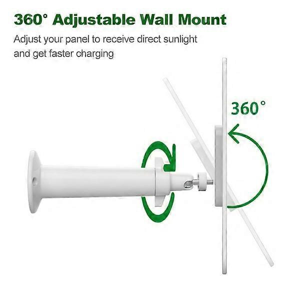 Solcellepaneler 4W for Eufy Eufycam 2/2 Pro/2C/2C Pro/E Veggfeste med 3m strømkabel hvit 1stk