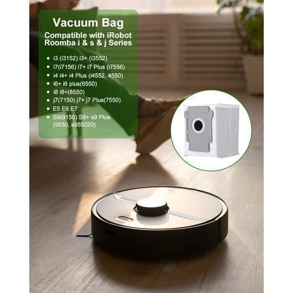 10 støvsugerposer til iRobot Roomba i7/i7+/i3/i3+/i4/i4+/i6/i6+/i8/i8+/S9/S9+/j7/j7+/E5/E6/E7,