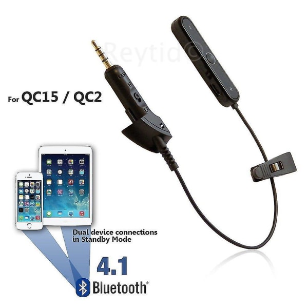 Reytid trådløs Bluetooth-adapter-konverterkabel kompatibel med Bose Qc15-hovedtelefoner