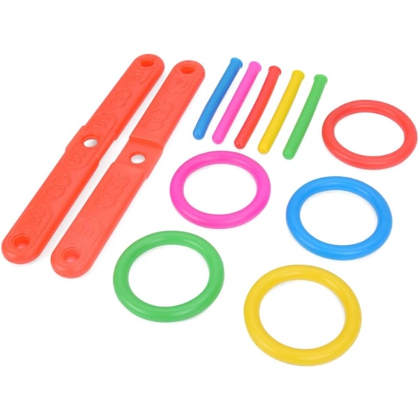 Quoits Set, Plast Ring Toss Spel för Barn, Utomhusspel Set för Barn och Vuxna