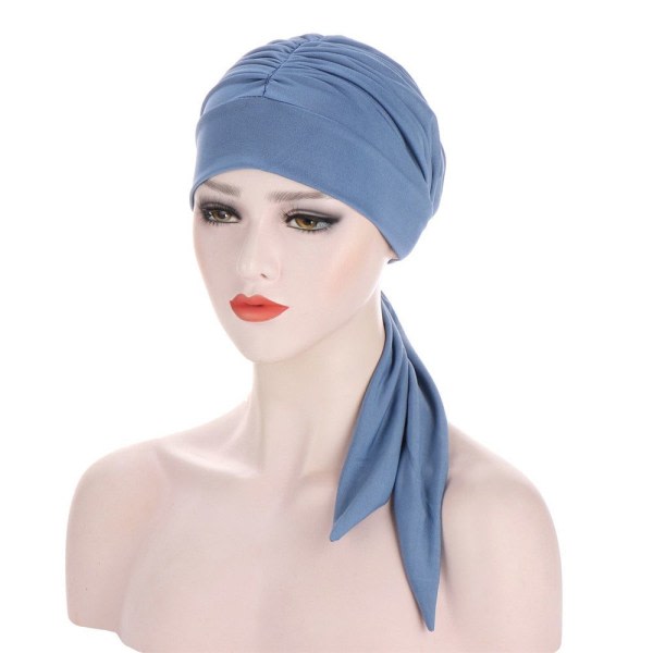 Kvinnors turbanhätta för håravfall blue