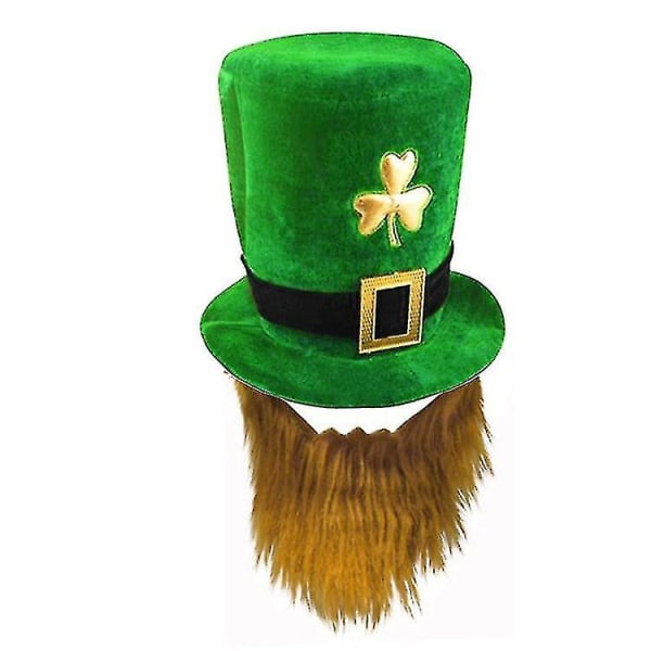 Irish Rave Party St. Patrick's Day Green Bearded Shamrock Hat Tie Sticker Brillesæt