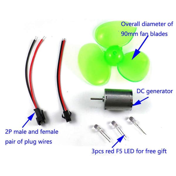 3 Blade Mikro Vindmøller Lille Motor Mikro Vindmøller Blade Generator