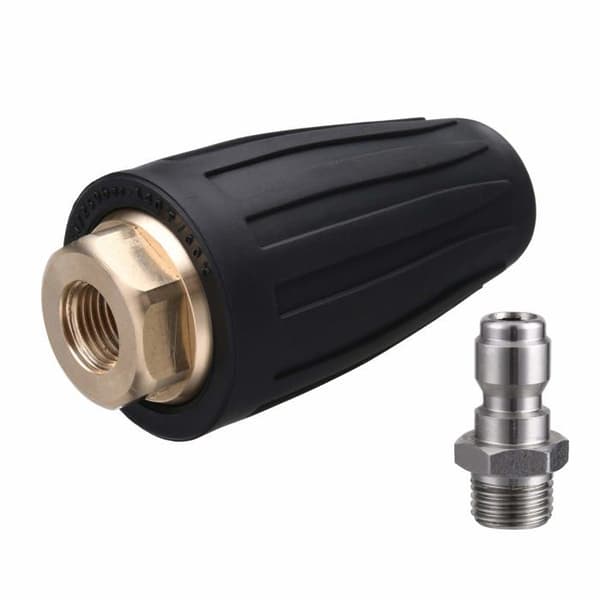 Buse turbo för högtryckstvätt, roterande munstycke och 5 munstycken, 1/4\" snabbkoppling, 3600 PSI, 2,5 mm öppning