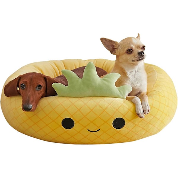 40 cm söpö sammakkoananaskatti-koiran ja kissan lemmikkivuode, erittäin pehmeä Squishmallows-pehmolemmikkivuode Pineapple