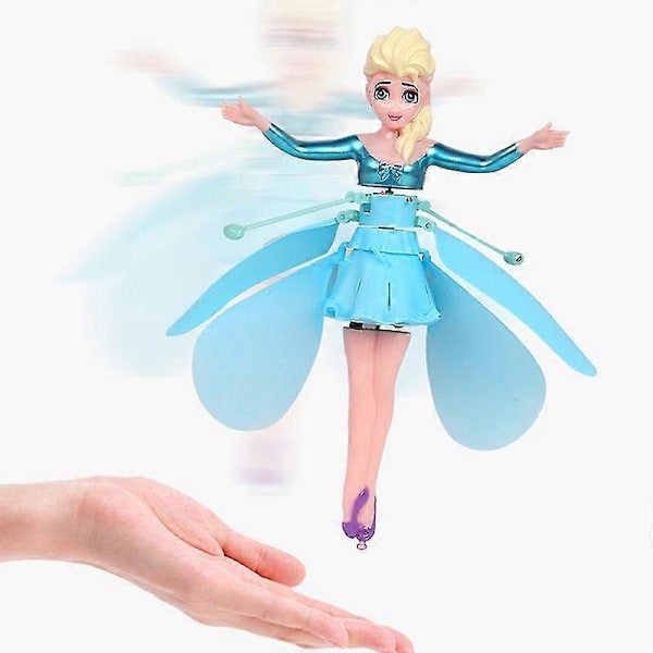 Legetøjs Induktionsflyvende Helikopter Speed Drone Legetøj BLÅ COD KK5555-God Induction Ice Princess