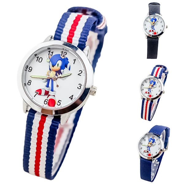 Sonic The Hedgehog Armbåndsur for Barn Gutter Søt Quartz Klokke Svart Black
