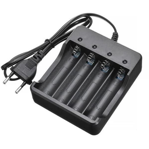 Rask lader for AA- og AAA-batterier. Passer for batterier: 10440, 14500, 17670, 18650, 18700.