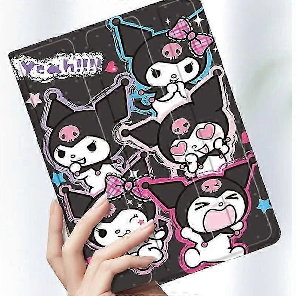 Kawaii Sanrio Kuromi iPad Fodral För iPad 10:e Generationens Fodral Tecknad Trevik Silikon Mjukt Fodral För iPad 7 8 9 Pro 10.5 Air 3 4 5 Skal ipad Air2 9.7 5