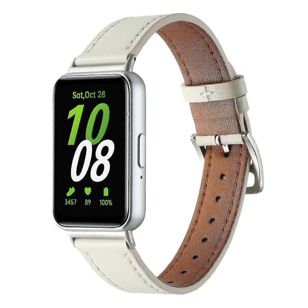 Ægte læder urrem udskiftning til Samsung Galaxy Fit3 - Beige Multicolor Beige