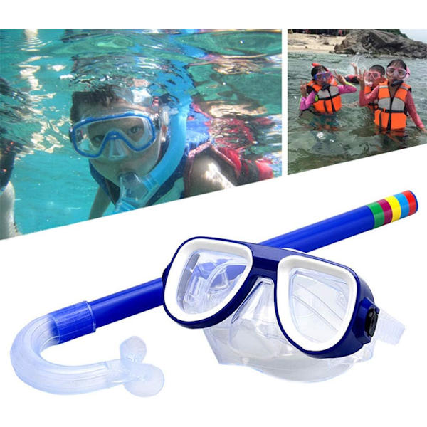 Barnens snorkling Scuba Snorkling Maske Simglasögon Glasögon med torra snorklar Rör Utrustning Giftfri Dykutrustning 3-8 år
