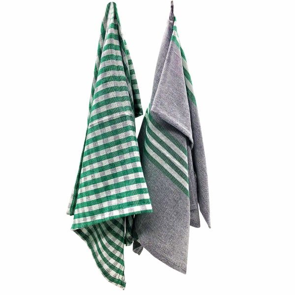 10x Køkkenhåndklæder i Bomuld - Vintage stil flerfarvet