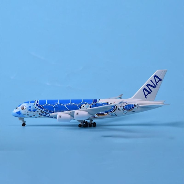 20CM 1:400 Skala Airbus A380 ANA Turtle Airlines Flymodeller med Landingsutstyr Legering Modell Leke for Samlinger B