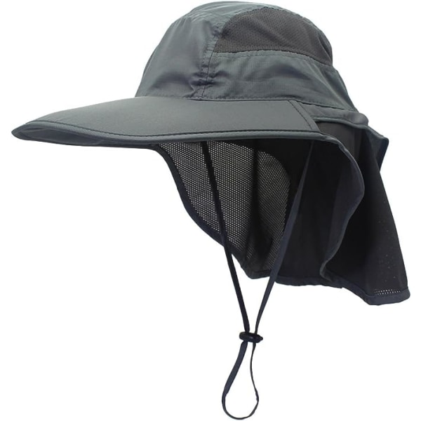 Solhatt Herr & Dam UPF 50+ Mesh Sommar Skydd Utomhus UV Kepsen med Nackskydd Andningsbar Packbar Jakt Fiske Strandhatt