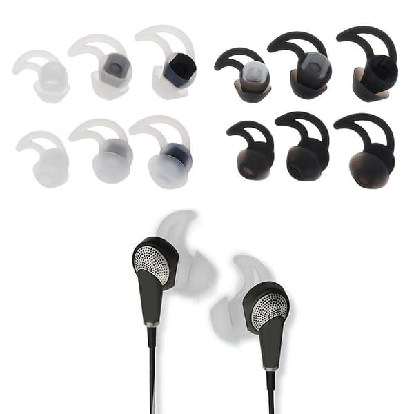 Silikon In-Ear øretelefoner øreputer for Bose QC20 QC30 ørekrok støyisolasjon