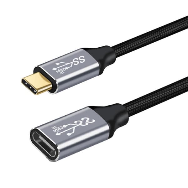 Type C-forlengelseskabel USB C-forlengelseskabel 100W hann til hunn Ladningsdatakabel