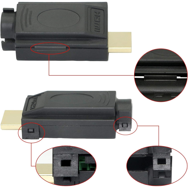 HDMI-ruuviliitinlohkosovitin, kullattu HDMI-uros-juotteettomaan liittimeen Breakout Board -liittimen signaalimoduuli case