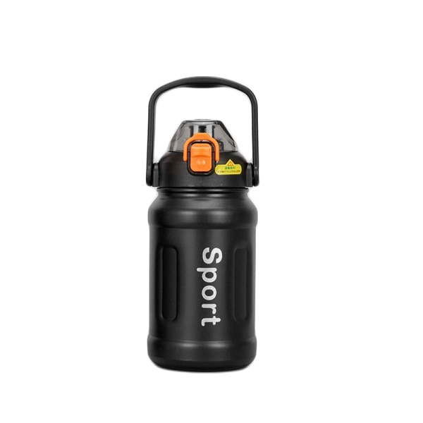 Vakuumflaske i rustfrit stål 316 Trendy bærbar stor kork Black 800ML