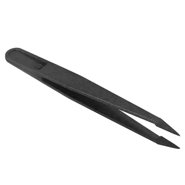 10 st Svarta Antistatiska Pincetter med Plastspets 12cm Längd