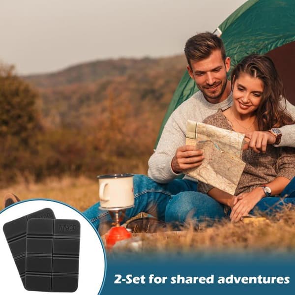 To foldbare puder, ultralet skumpolstring, velegnet til camping, vandreture og udendørs aktiviteter (sort).