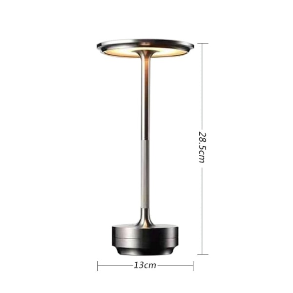 Sladdlös bordslampa Dimbar vattentät metall USB uppladdningsbara bordslampor silver