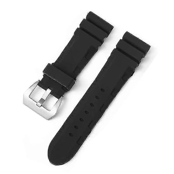 Urrem til Panerai 24mm Blød Gummi Herre Urrem Urtilbehør Black